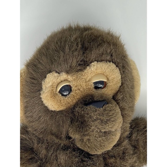Vintage 1988 Bravo Applause Chimpanzee 17” Realistic Brown Stuffed Plush Monkey - Picture 10 of 12